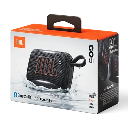 JBL Go 5 - ultra-hordozható IP68 vízálló, ütésálló Bluetooth-hangszóró - 4,8W, fekete