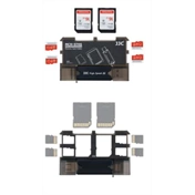 JJC Memory Card Holder + USB 3.0 Card Reader 2xSD 4xmSD - Gray