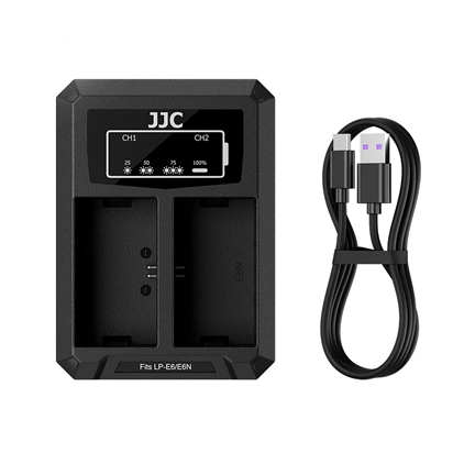 JJC USB Dual Battery Charger DCH-E6TC