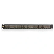 KELINE Patch Panel CAT.6 UTP 24 portos 1U Modular, Fekete