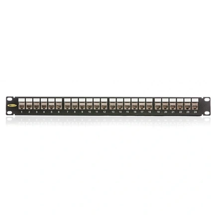 KELINE Patch Panel CAT.6 UTP 24 portos 1U Modular, Fekete