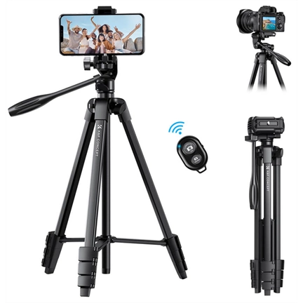 K&F 1.5 m Aluminum Travel Tripod with Bluetooth
