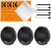 K&F Concept 3db objektívvédő sapka zsinórral + 3db törlőkendő, 58mm