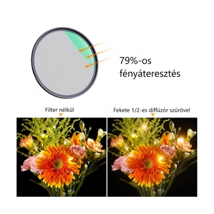 K&F Concept 55MM Nano-X Black Mist lágyító szűrő 1/2, Karcálló
