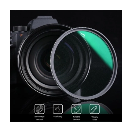 K&F Concept 55MM Nano-X Black Mist lágyító szűrő 1/2, Karcálló