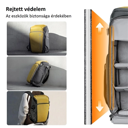 K&F Concept Alpha Air fotós hátizsák 25L, sárga