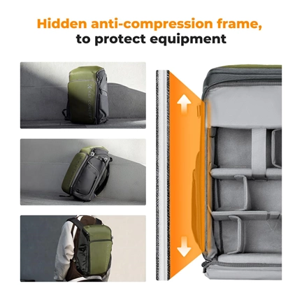 K&F Concept Alpha Air fotós hátizsák 25L, zöld