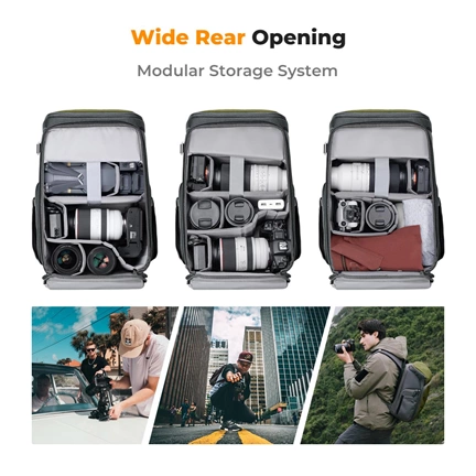 K&F Concept Alpha Air fotós hátizsák 25L, zöld