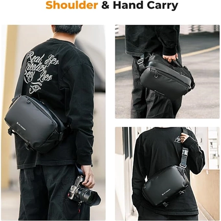 K&F Concept Alpha Sling 10L, fotós oldaltáska, fekete