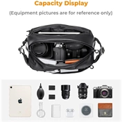 K&F Concept Alpha Sling 10L, fotós oldaltáska, fekete