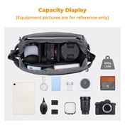 K&F Concept Alpha Sling 10L, fotós oldaltáska, sötét szürke