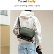 K&F Concept Alpha Sling 10L, fotós oldaltáska, sötétzöld