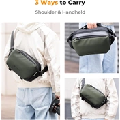 K&F Concept Alpha Sling 10L, fotós oldaltáska, sötétzöld