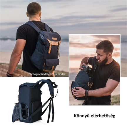 K&F Concept Beta Zip fotós hátizsák 17L, szövet, kék