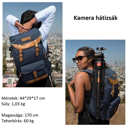 K&F Concept Beta Zip fotós hátizsák 17L, szövet, kék