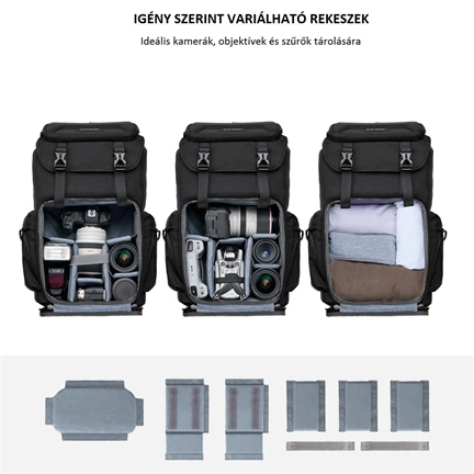 K&F Concept Beta fotós hátizsák - 25 literes, vízálló, fekete