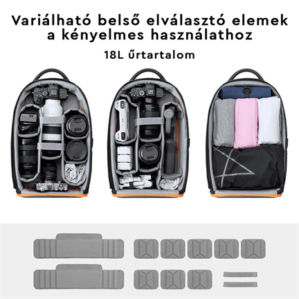 K&F Concept Beta hátizsák 18L V3, fekete narancs