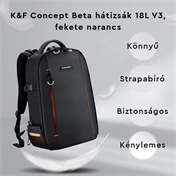 K&F Concept Beta hátizsák 18L V3, fekete narancs