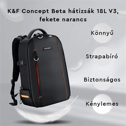 K&F Concept Beta hátizsák 18L V3, fekete narancs
