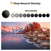 K&F Concept C Series Ultra-thin, VARIO ND 2-2000 változtatható szürkeszűrő, 49mm