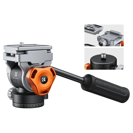 K&F Concept FH-03 Fluid videó állványfej, arca swiss, 5kg teherbírás