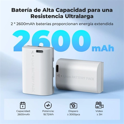 K&F Concept LP-E6NH akkumulátor, 2db, 2250mAh, USB-C csatlakozóval