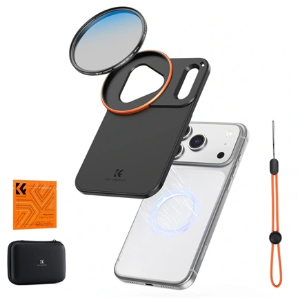 K&F Concept MagSafe szűrőtartó adapter 58 mm CPL szűrővel, iPhone 17 Pro Max