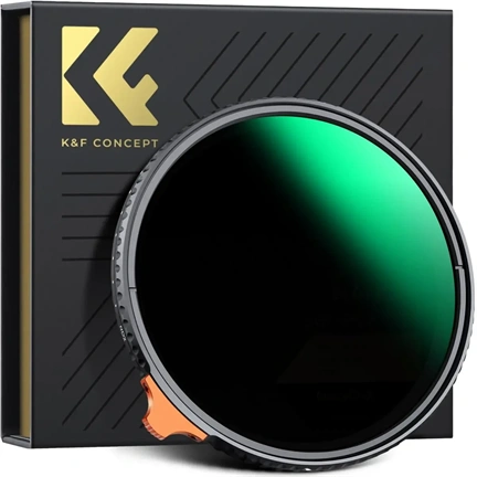 K&F Concept NANO-X Slim, HD, VARIO ND 2-400 változtatható szürkeszűrő, vízlepergető, karcálló, 40,5m