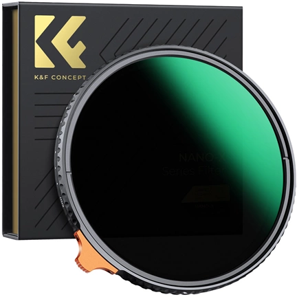 K&F Concept NANO-X Slim, HD, VARIO ND 2-400 változtatható szürkeszűrő, vízlepergető, karcálló, 43mm
