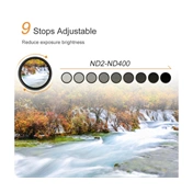 K&F Concept Slim vario ND 2-400 változtatható szürkeszűrő, 52 mm