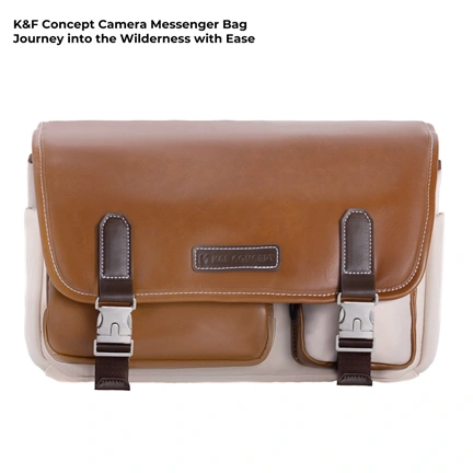 K&F Concept Sling Bag 10L Urban Wander 11, Grawel white, bőrhatású felület, tört fehér, barna