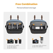 K&F Concept Urban Wander 10L, fotós oldaltáska, szürke barna