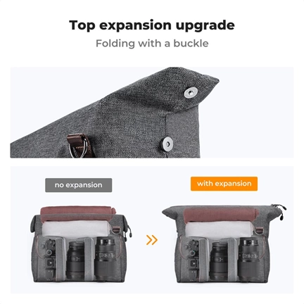 K&F Concept Urban Wander 8L, fotós oldaltáska, szürke