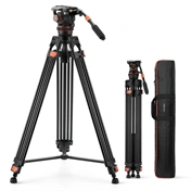 K&F Concept VA3 videóállvány, BV60 fluid video fej, 191cm magasság, 10kg teherbírás