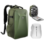 K&F Concept hardshell professzionális kamera hátizsák, 22L, 15.6 laptop zseb, zöld