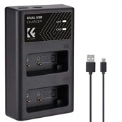 K&F Concept hordozható dupla LC-E17 akkumulátor töltő, USB-C, 2db LP-E17 akkumulátorhoz