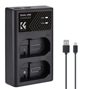 K&F Concept hordozható dupla MH-25 akkumulátor töltő, USB-C, 2db EN-EL15 akkumulátorhoz