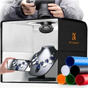 K&F Concept mini photo studio light box, fénysátor, 30cm, 120LED, 3000-5600K, 6db különböző háttér