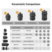 K&F Concept objektív védő tok, XL méret, 11x22cm, vállpánt, csepp és porálló zipzár, ráadás pumpa
