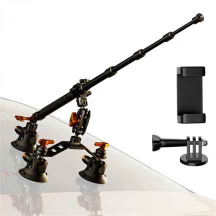 K&F Concept tripla tapadókorong rögzítő készlet, 3db MS44, magic arm, összekötő elemek, 32-110cm rúd