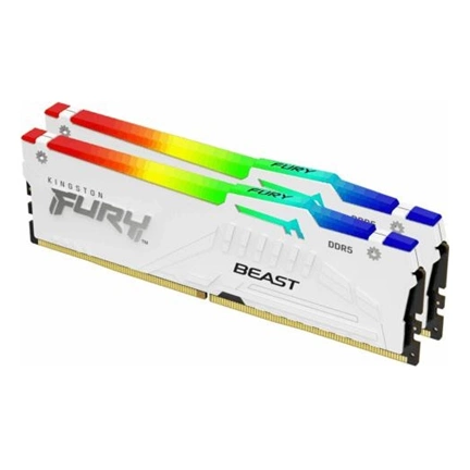 KINGSTON Fury Beast RGB DDR5 5200MHz CL36 32GB Kit2 AMD Expo White