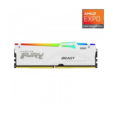 KINGSTON Fury Beast RGB DDR5 5200MHz CL36 32GB Kit2 AMD Expo White