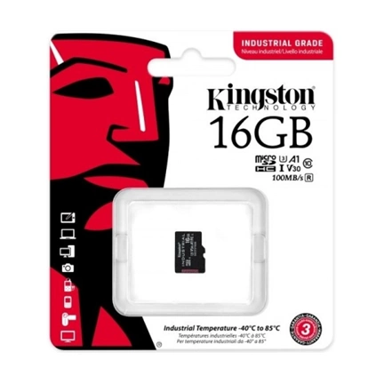 KINGSTON Industrial SDHC -40C to 85C C10 UHS-I U3 V30 A1 pSLC 16GB