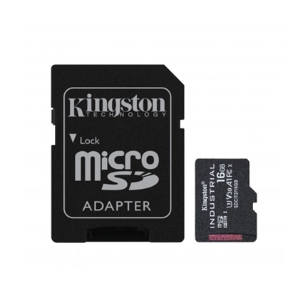 KINGSTON Industrial microSDHC CL10 UHS-I U3 V30 A1 16GB + adapter