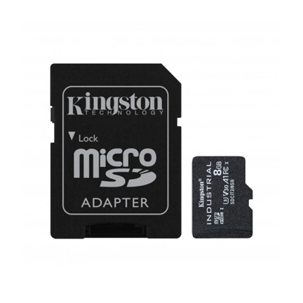 KINGSTON Industrial microSDHC CL10 UHS-I U3 V30 A1 8GB + adapter