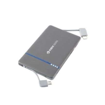 KSIX Powerbank 5000 mAh;beépített lightning/mUSB