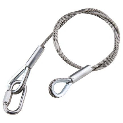 KUPO 100 cm-es biztonsági zsinór – 4,8 mm átmérő, rozsdamentes acél
