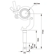 KUPO Handcuff 16 mm-es csőbilincs