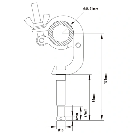 KUPO Handcuff 16 mm-es csőbilincs