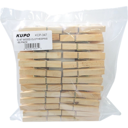 KUPO KCP-347 WOOD C47 SPRING-TYPE CLOTHSPINS (50 PCS PER BAG)